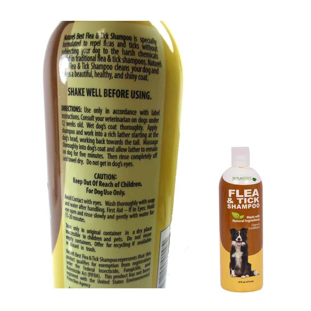 Flea & Tick Natural Pet Shampoo Dog Pets Conditioner Scrub Cleaning Shower Wash