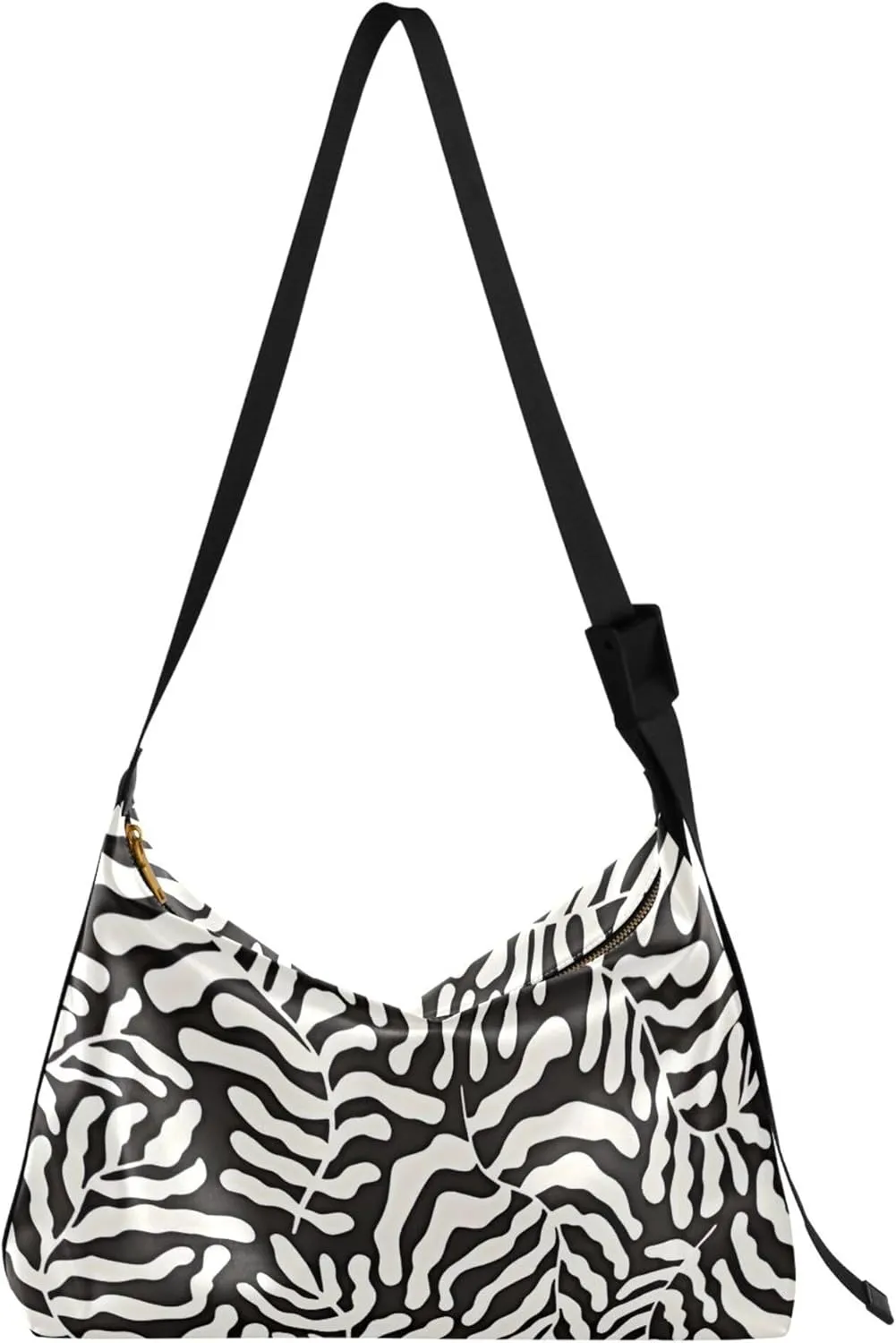 Floral Matisse Style Leather Hobo Purses for Women Large Crossbody Bag Art Leaf Print Crossbody Hobo Purses