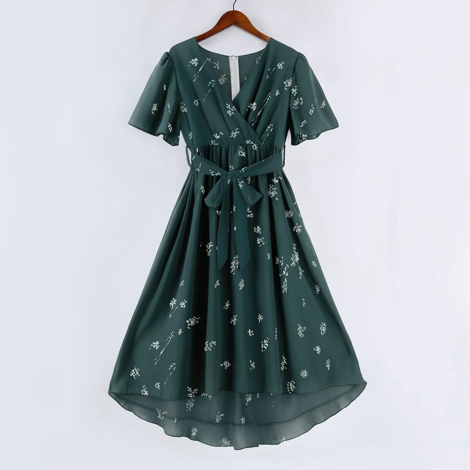 Formal Dresses for Women,Wrap Flowy Wedding Womens Midi Dress Chiffon Summer Sexy Dresses for Women Prom Cocktail