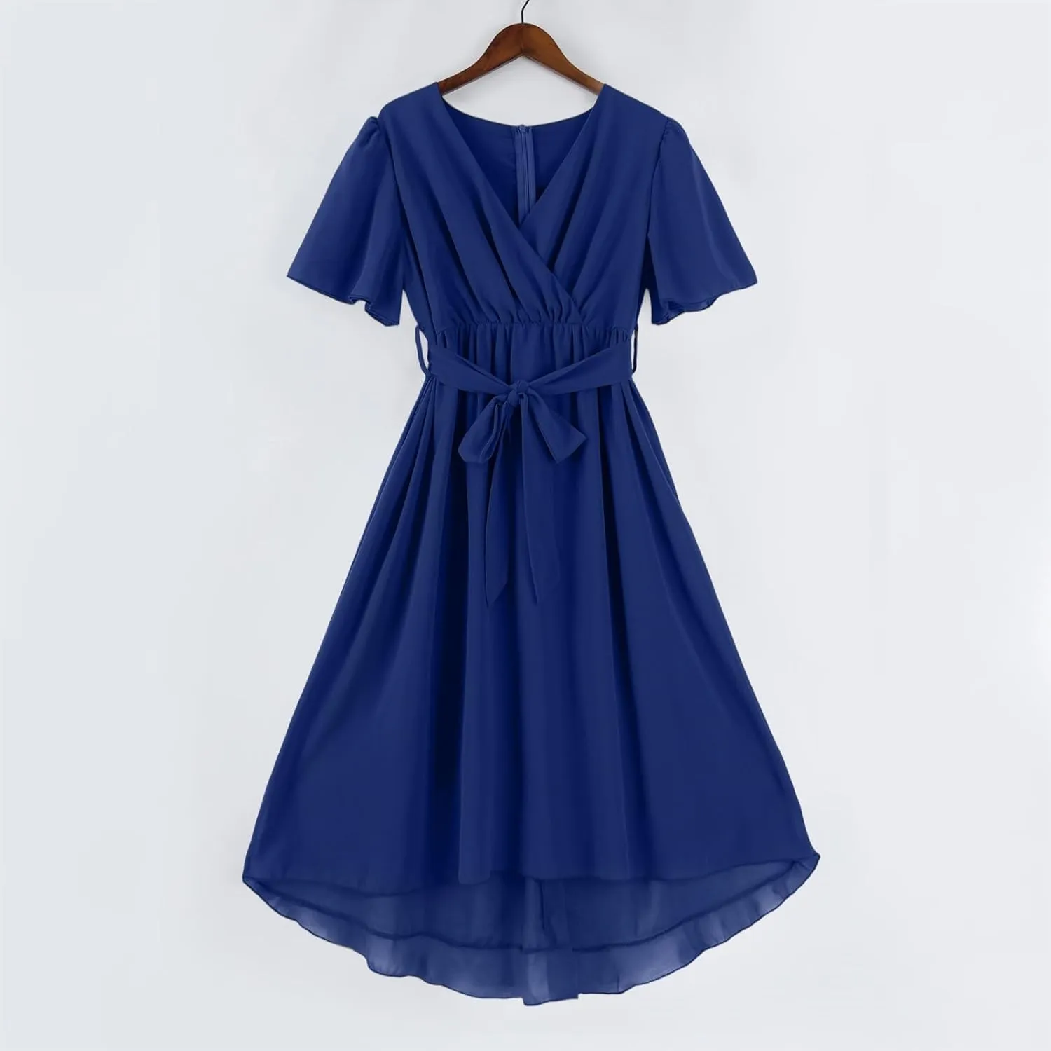 Formal Dresses for Women,Wrap Flowy Wedding Womens Midi Dress Chiffon Summer Sexy Dresses for Women Prom Cocktail