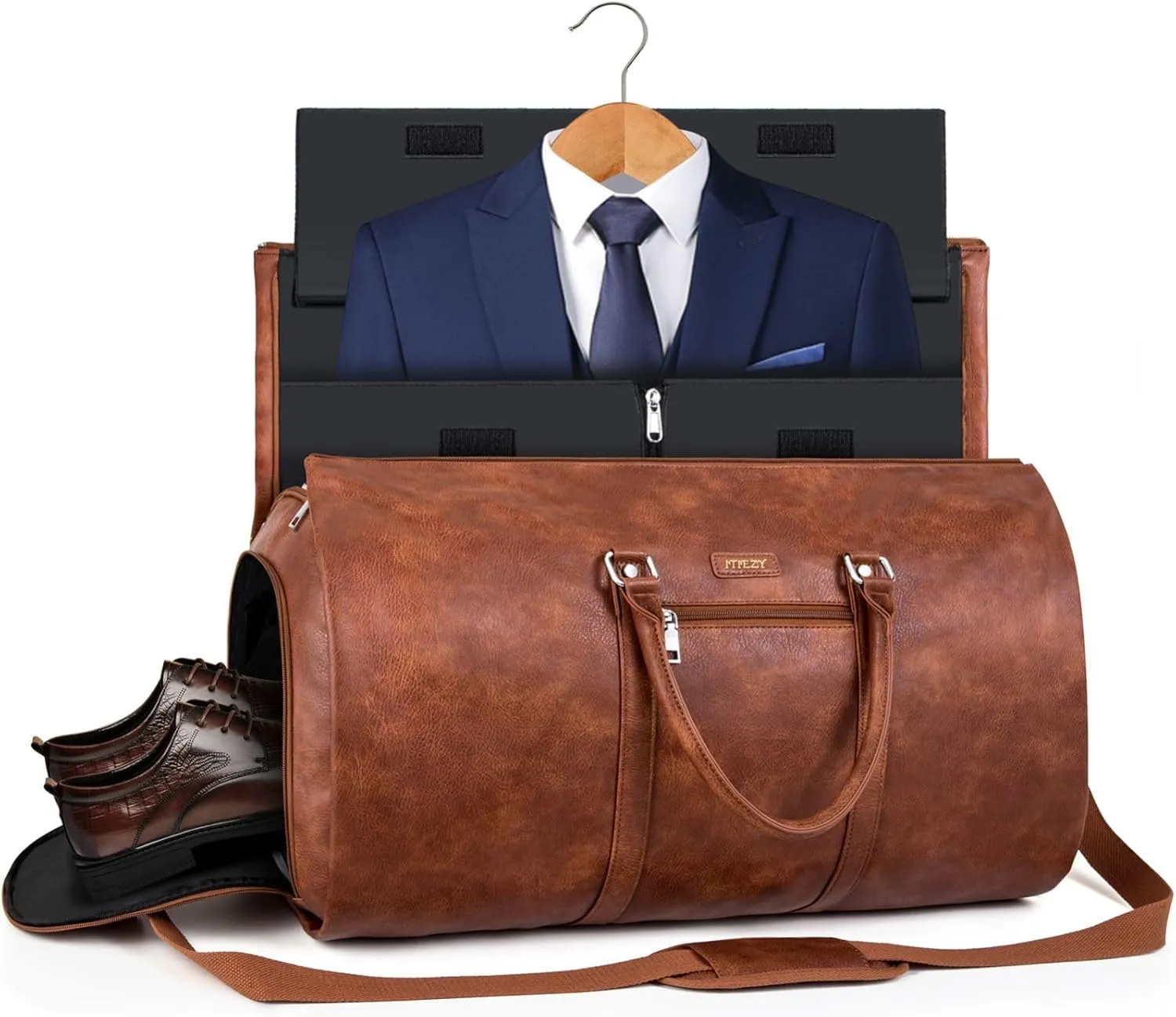 Garment Bag for Travel, Convertible Carry on Garment Duffel Bag for Men 3Pcs Weekender Bag 2 in 1 Hanging Suitcase Suit Bag