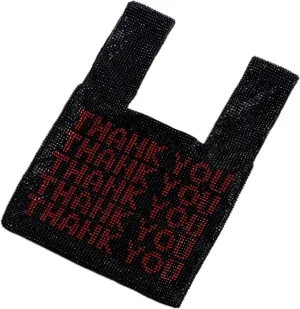 Girl Shoulder Bag Shape Vest Mesh Diamond Handbag Women Shopping Canvas Bag Rhinestone