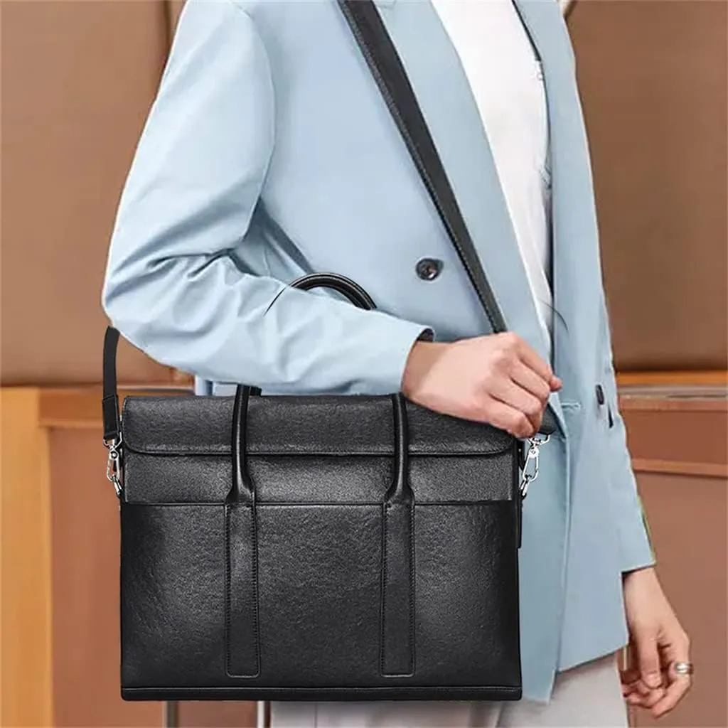 HBJWOV Men's Handbag Men's Bag Leather Large Capacity Computer Bag Men's Business Briefcase