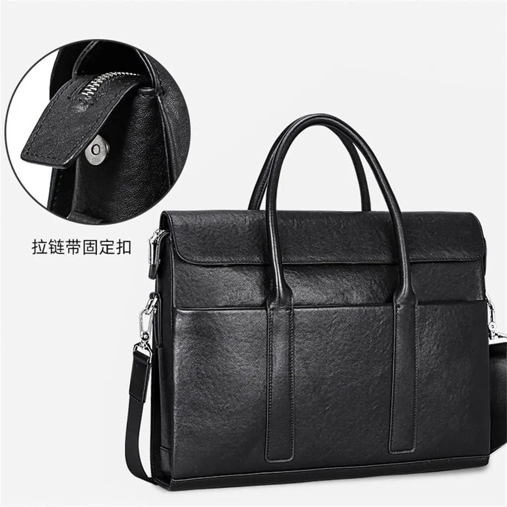 HBJWOV Men's Handbag Men's Bag Leather Large Capacity Computer Bag Men's Business Briefcase