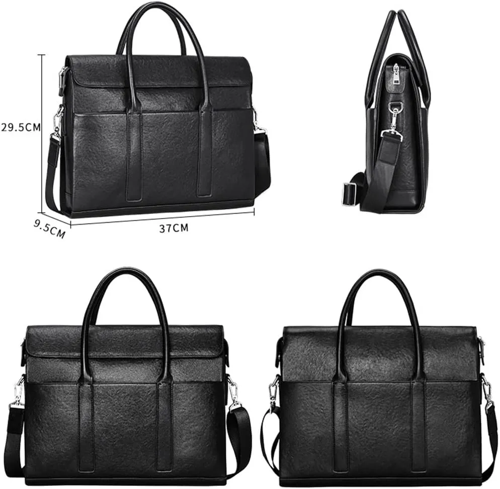 HBJWOV Men's Handbag Men's Bag Leather Large Capacity Computer Bag Men's Business Briefcase