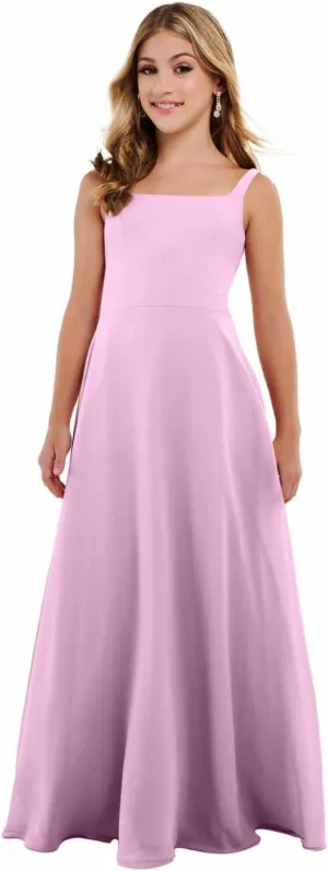 Junior Girls Bridesmaid Dress for Wedding Chiffon Straps Flower Girl Dresses for Teen 2025 Wedding Guest Pageant