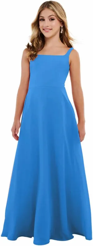 Junior Girls Bridesmaid Dress for Wedding Chiffon Straps Flower Girl Dresses for Teen 2025 Wedding Guest Pageant