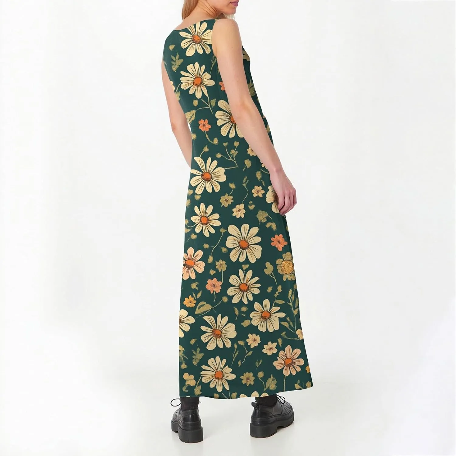 KUIOLYPOER Women Summer Dresses 2025 Casual Button V Neck Pocket Holiday Dress Floral Sundress Boho Beach Dress