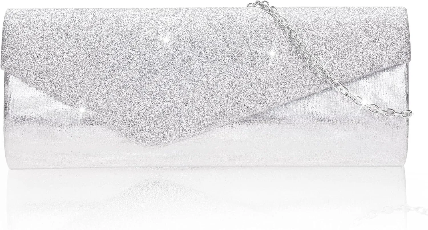 Larcenciel Women's Evening Handbag, Glitter Sequins Envelope Clutch Purses w/Chain for Mother's Day Gift Party Prom Cockta