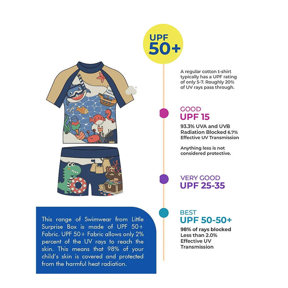 Little Surprise Box 2 PCS Under Sea theme Tshirt & Shorts set Swimwear for Kids & Toddlers