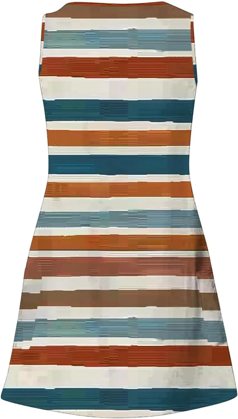 maisdgop Womens Summer Dresses Trendy Wide Strap Floral Print Beach Dresses Loose V Neck Sleeveless Sundresses with Pockets