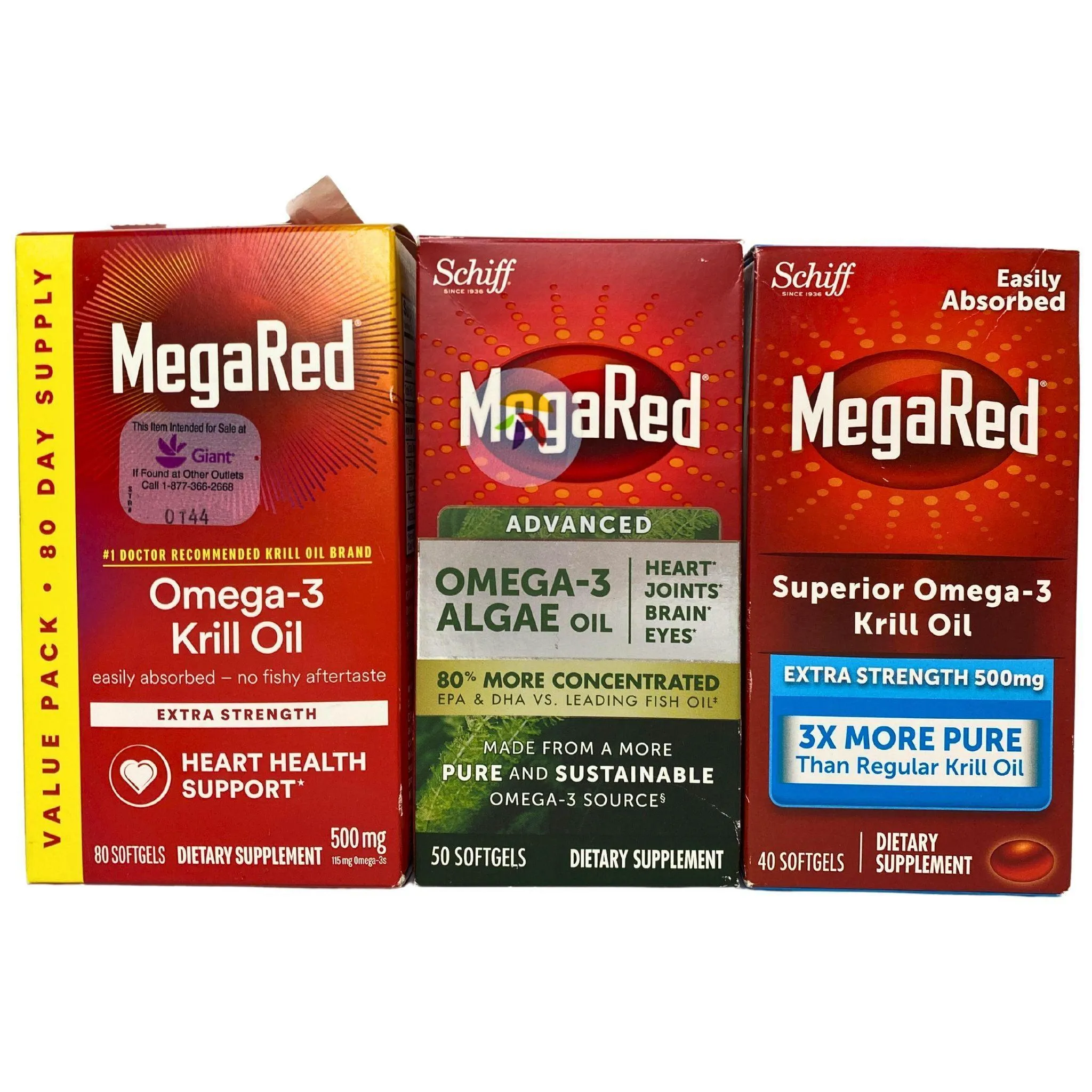 MegaRed Mix includes Omega 3 Algae Oil & Krill Oil (42 Pcs Lot)