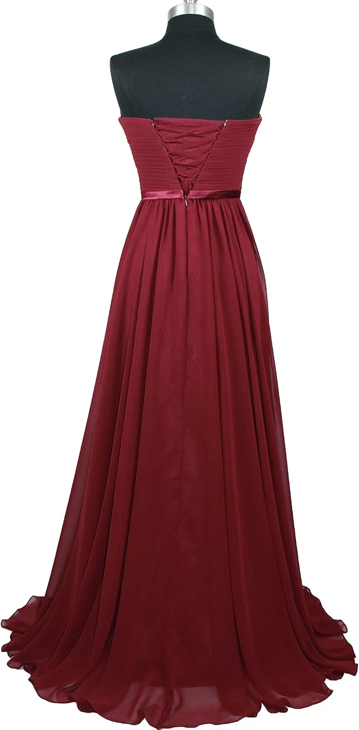 Meier Women's Strapless Sweetheart Pleated Evening Prom Dress