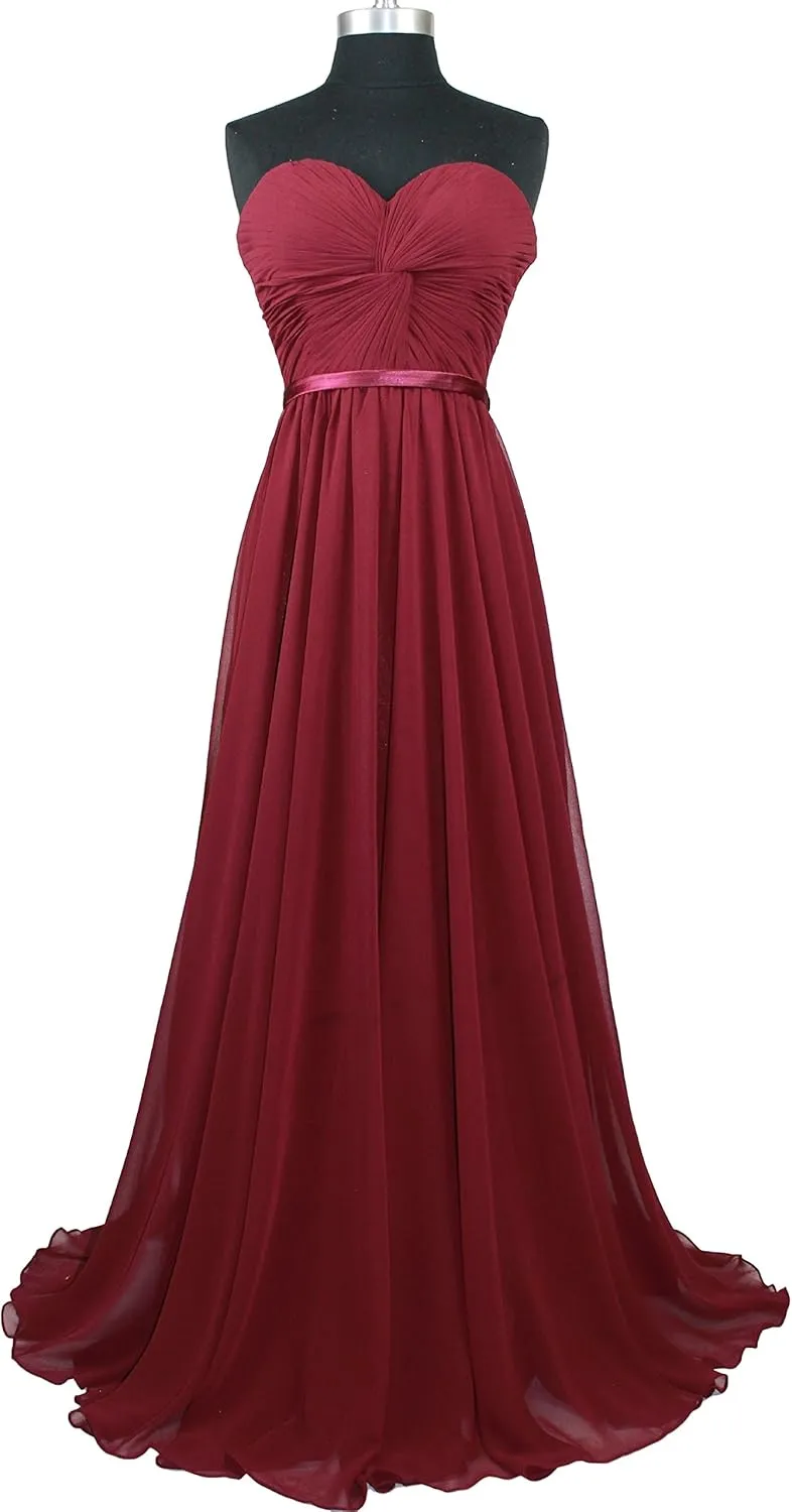 Meier Women's Strapless Sweetheart Pleated Evening Prom Dress