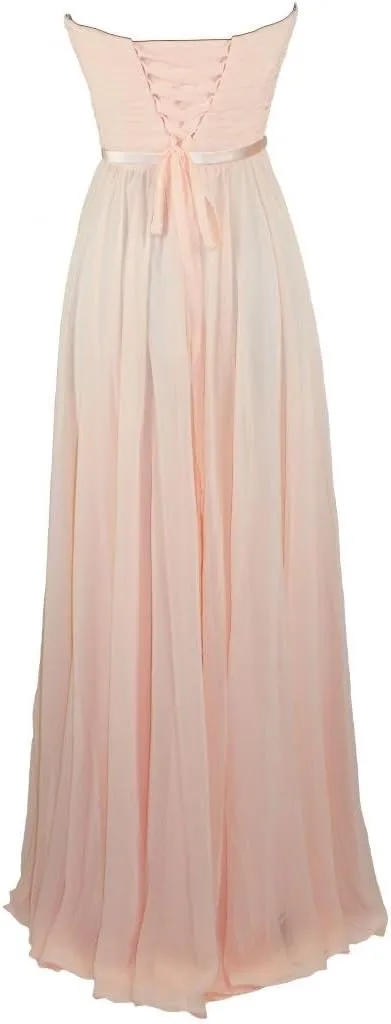 Meier Women's Strapless Sweetheart Pleated Evening Prom Dress