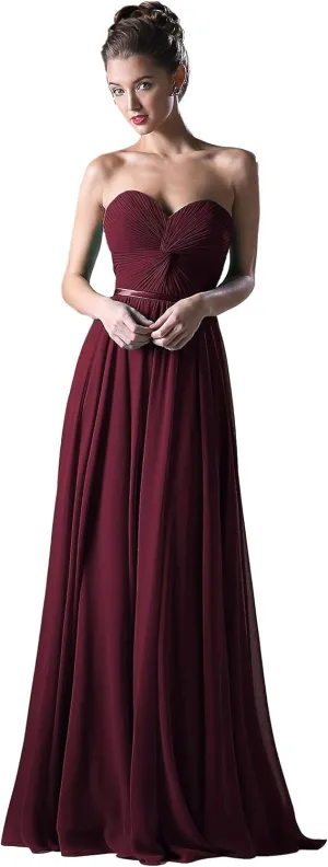 Meier Women's Strapless Sweetheart Pleated Evening Prom Dress