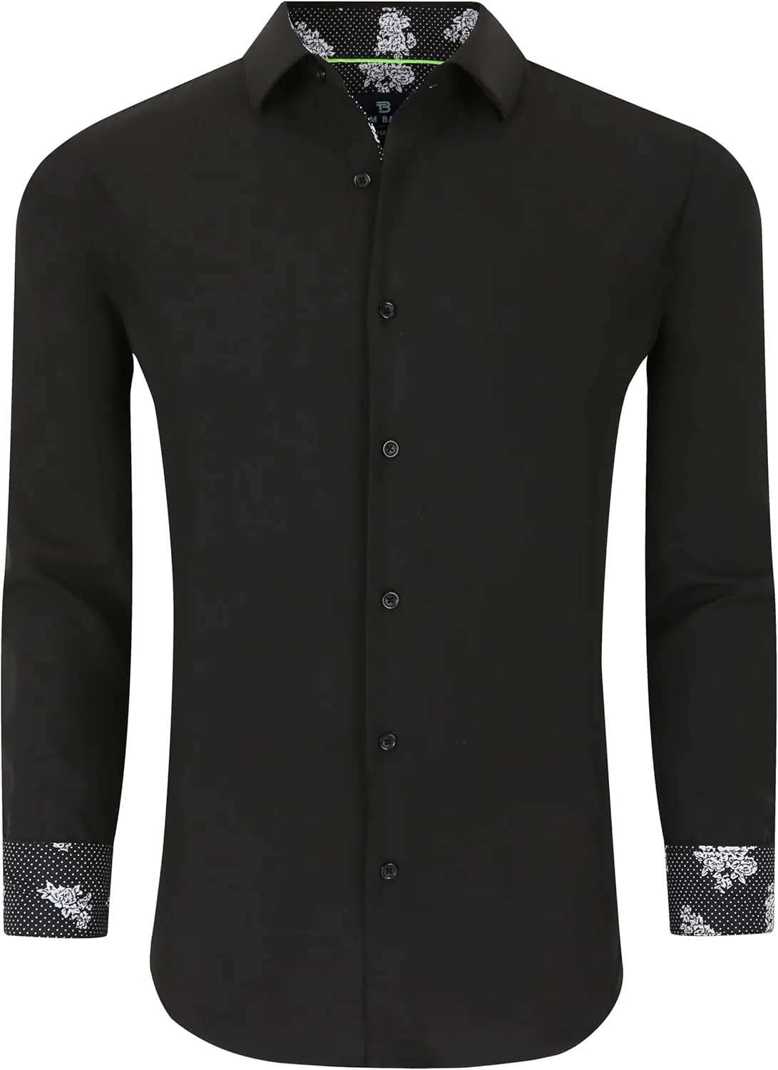 Men Slim Fit Performance Long Sleeve Solid Dress Shirt