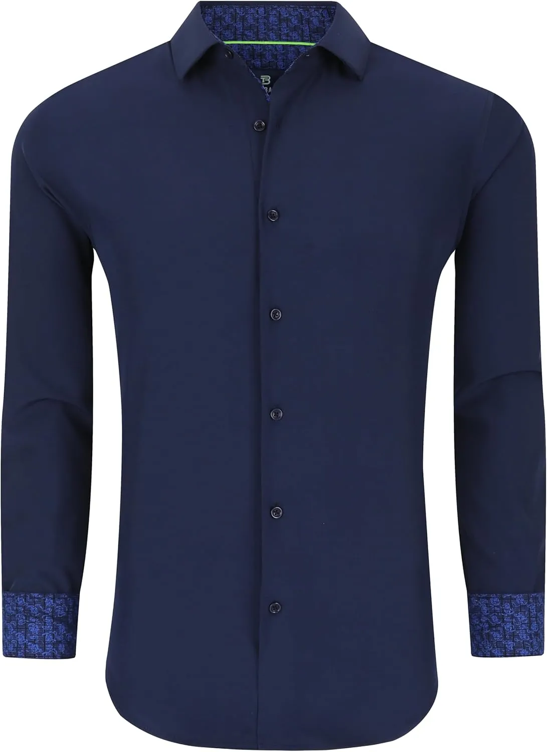 Men Slim Fit Performance Long Sleeve Solid Dress Shirt