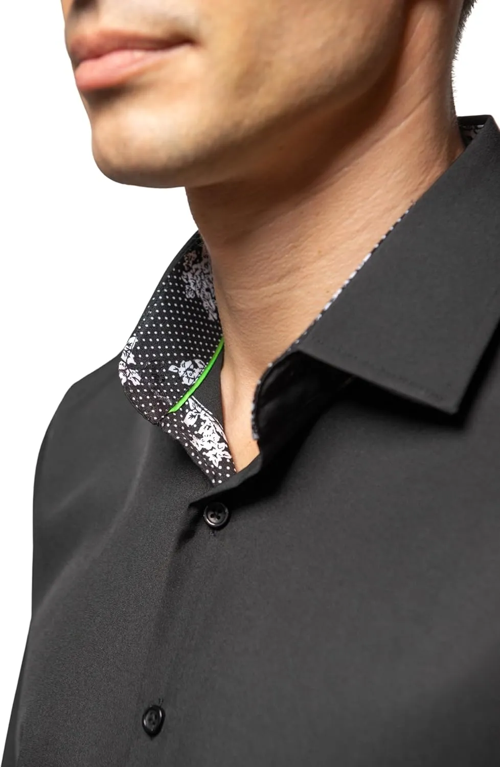 Men Slim Fit Performance Long Sleeve Solid Dress Shirt