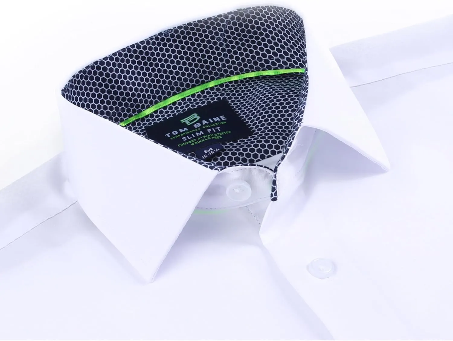 Men Slim Fit Performance Long Sleeve Solid Dress Shirt