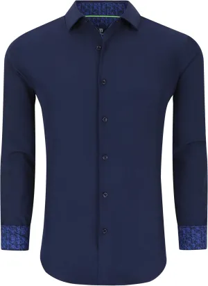 Men Slim Fit Performance Long Sleeve Solid Dress Shirt