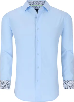 Men Slim Fit Performance Long Sleeve Solid Dress Shirt