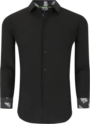 Men Slim Fit Performance Long Sleeve Solid Dress Shirt