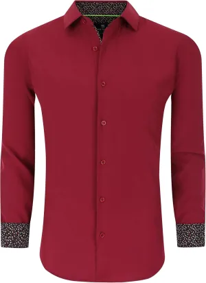 Men Slim Fit Performance Long Sleeve Solid Dress Shirt