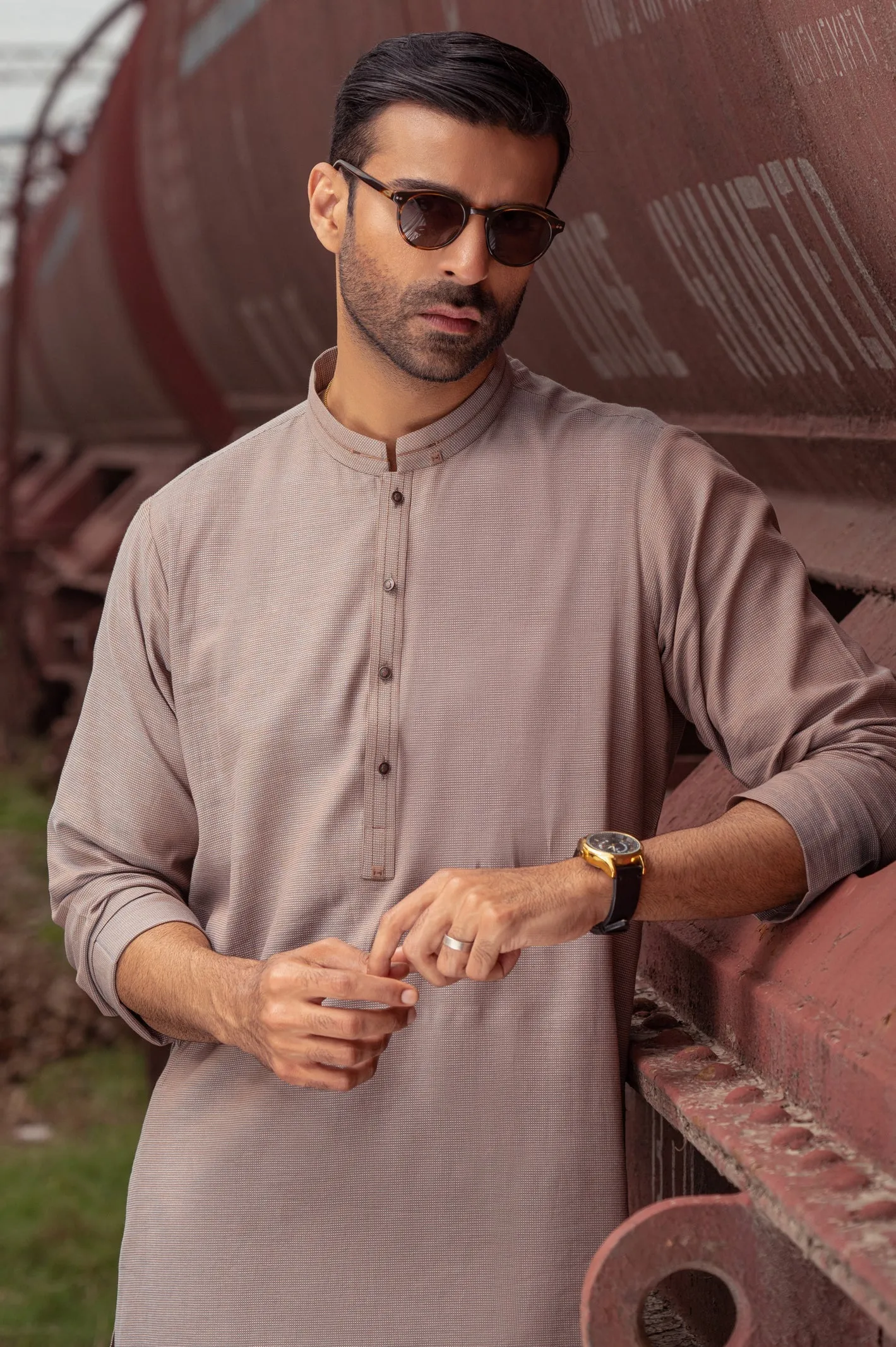 Men's Kurta in Fawn SKU: EA3032-FAWN