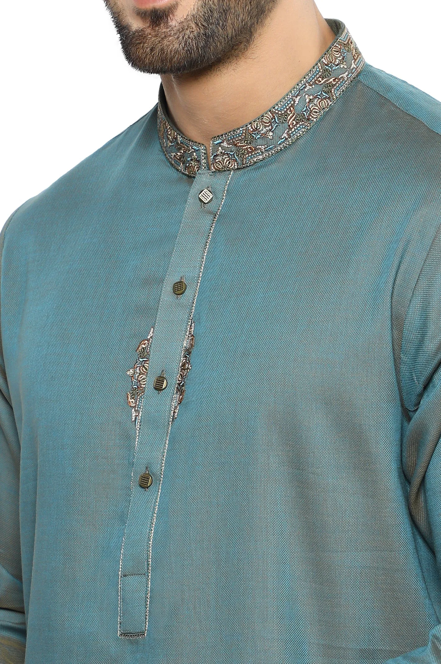 Men's Kurta in Green SKU: EA2927-GREEN