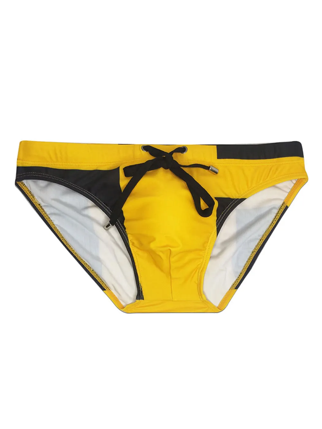 Men's Spliced Color Swim Briefs with Sponge Mats