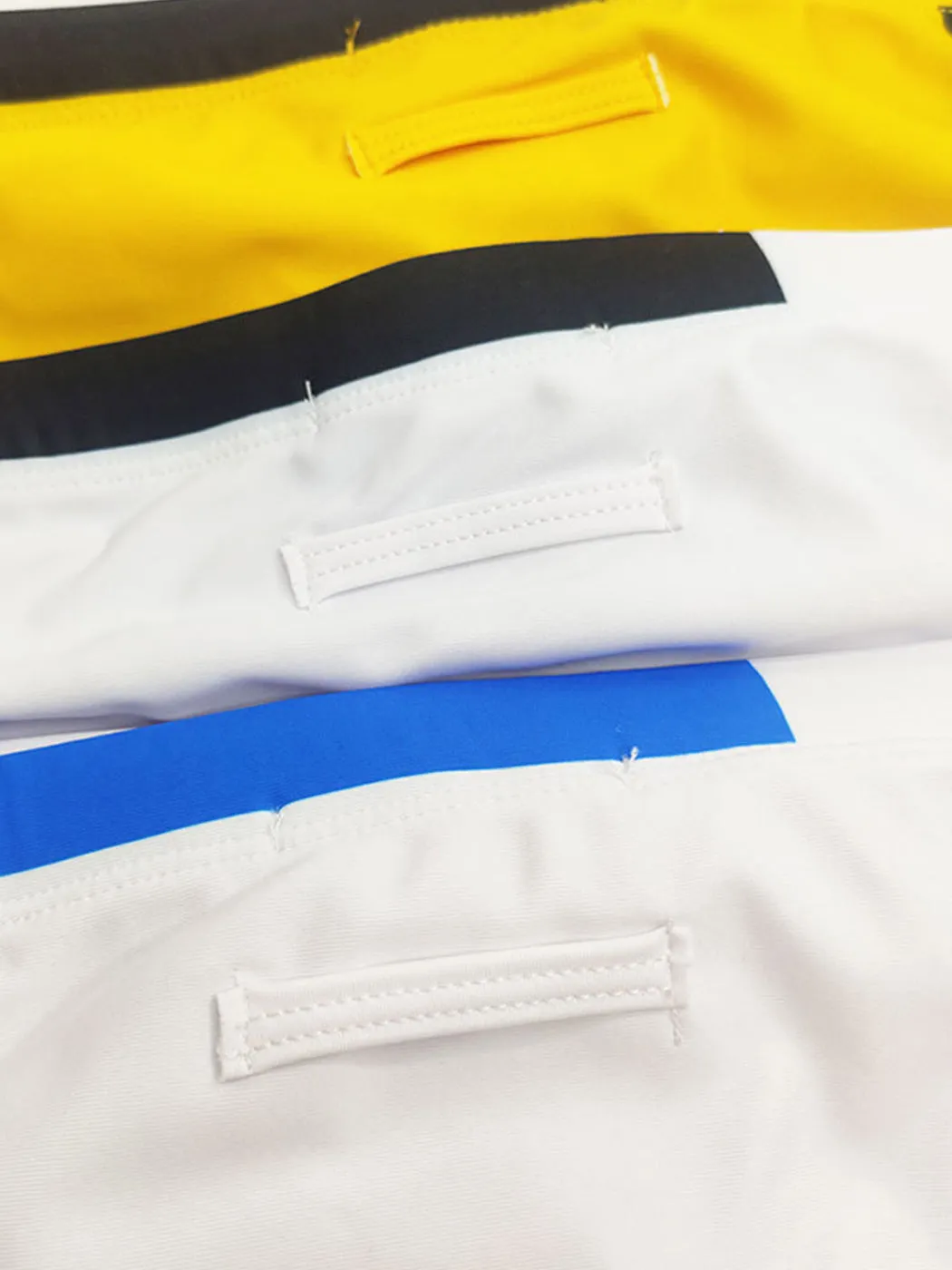 Men's Spliced Color Swim Briefs with Sponge Mats