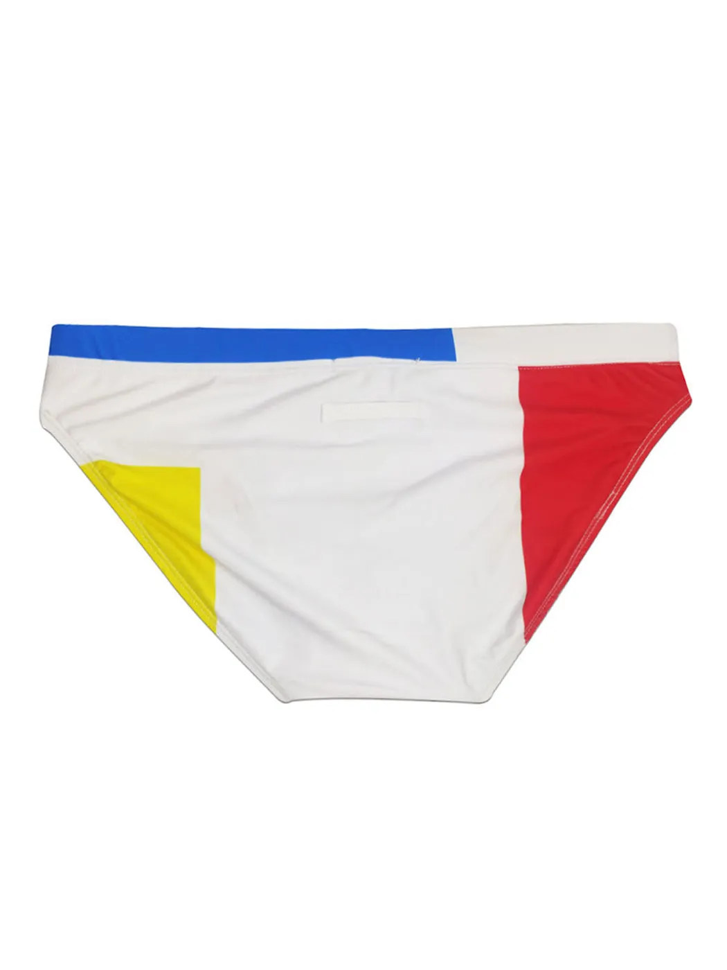 Men's Spliced Color Swim Briefs with Sponge Mats