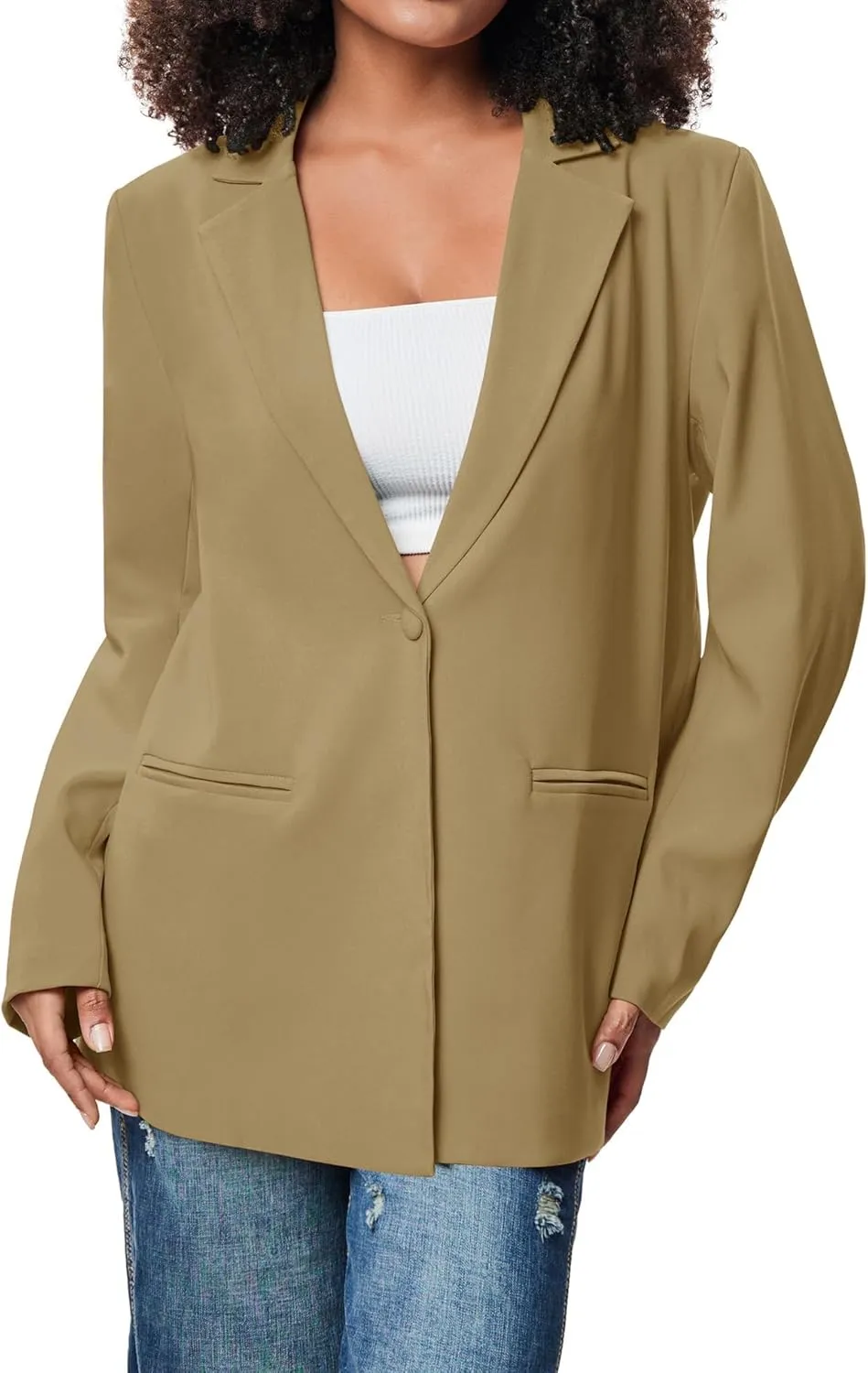 Micoson Womens Casual Oversized Blazers Work Office Suit Jackets Open Front Blazer Cardigan