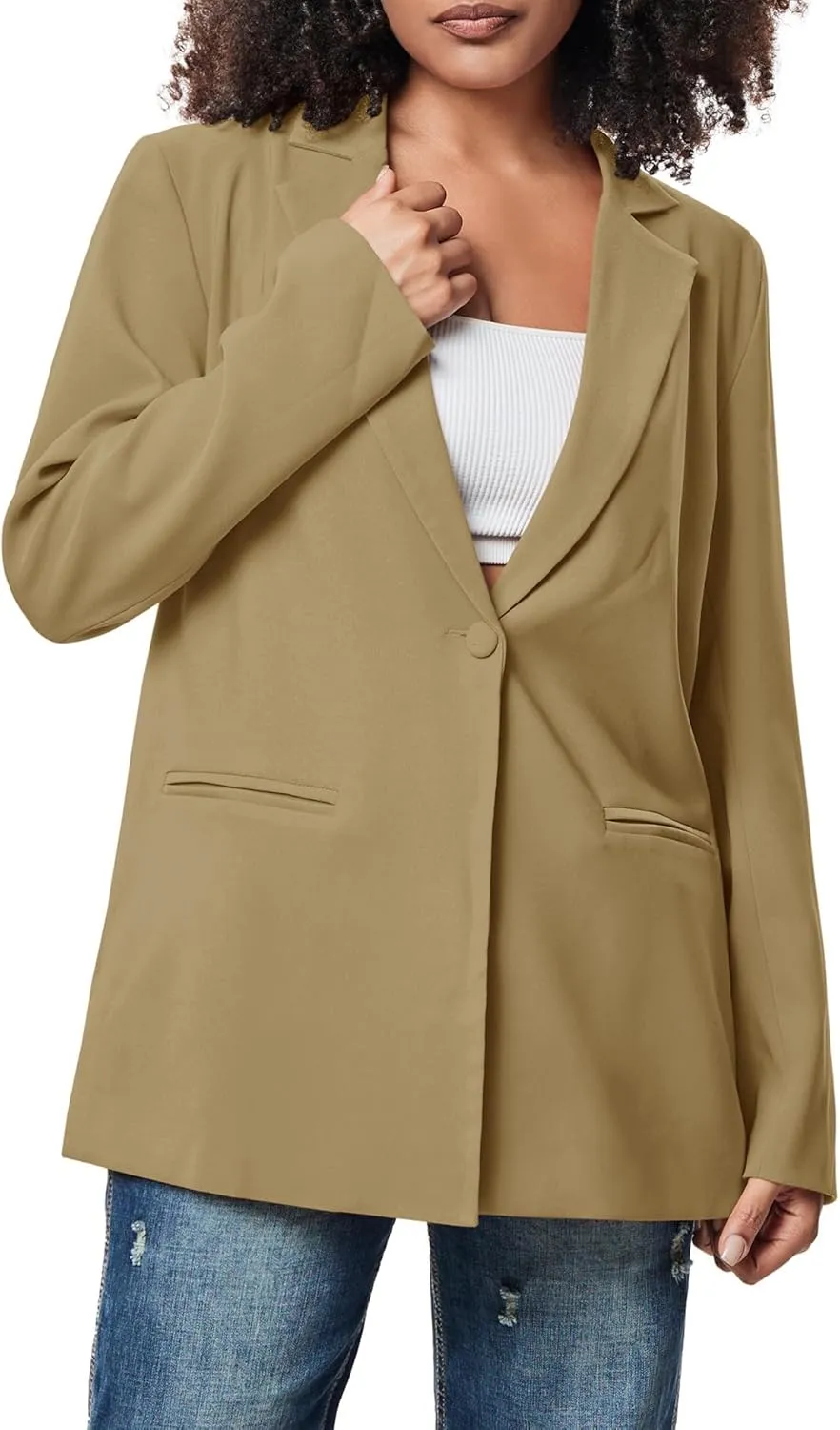 Micoson Womens Casual Oversized Blazers Work Office Suit Jackets Open Front Blazer Cardigan