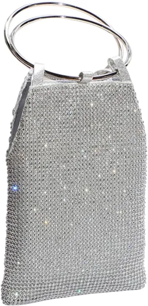 Mini Evening Bag for Women Rhinestone Clutch Bag Bridal Wedding Purse Sparkling Crystal Handbag Elegant Shoulder Bag