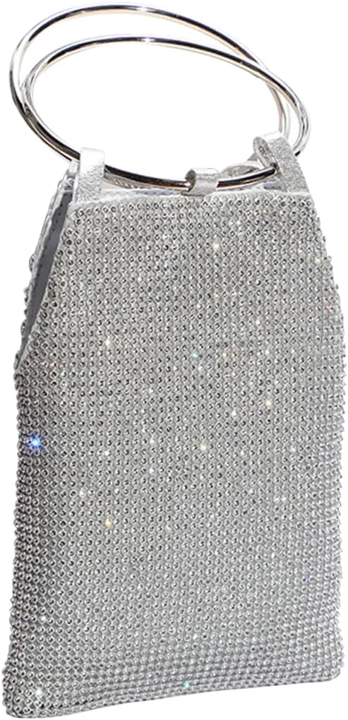 Mini Evening Bag for Women Rhinestone Clutch Bag Bridal Wedding Purse Sparkling Crystal Handbag Elegant Shoulder Bag