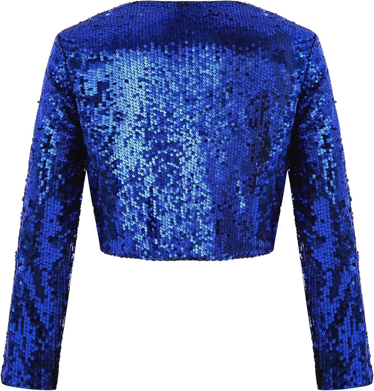 MINTLIMIT Women's Sequin Shrug Bolero Long Sleeve Open Front Party Sparkly Cropped Cardigan Glitter Shiny Jackets