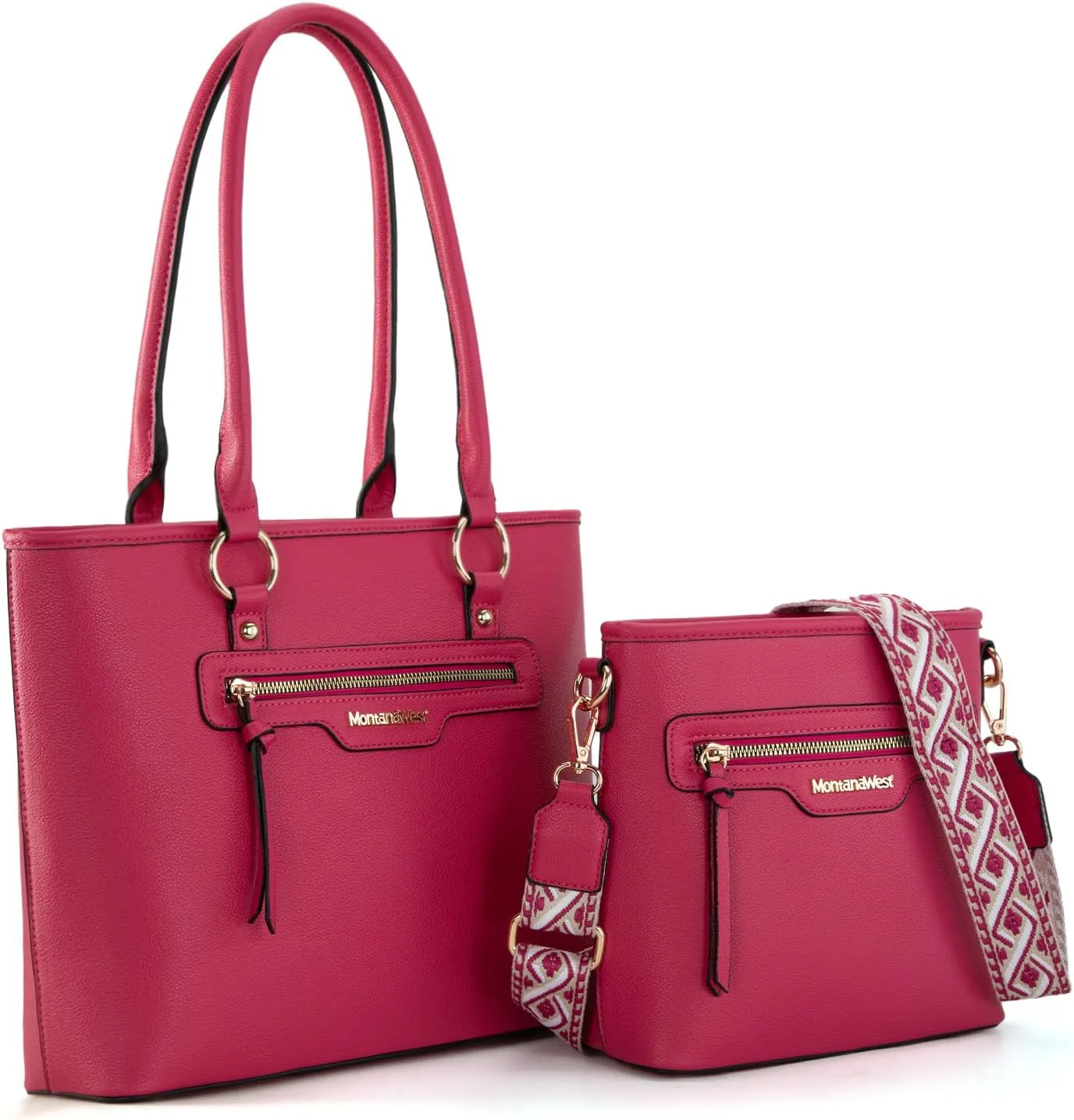 Montana West 2Pcs Handbags Sets for Women Large Tote Bags Cute Crossbody Purses