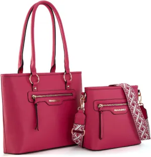 Montana West 2Pcs Handbags Sets for Women Large Tote Bags Cute Crossbody Purses