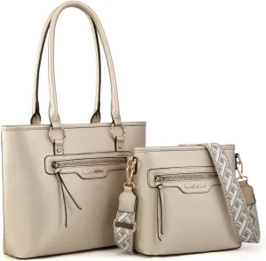 Montana West 2Pcs Handbags Sets for Women Large Tote Bags Cute Crossbody Purses
