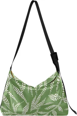 Nature Botanical Leaf Hobo Leather Bags for Women Cross Body Men Bag Graphic Leaf Print Womens Hobo Handbags