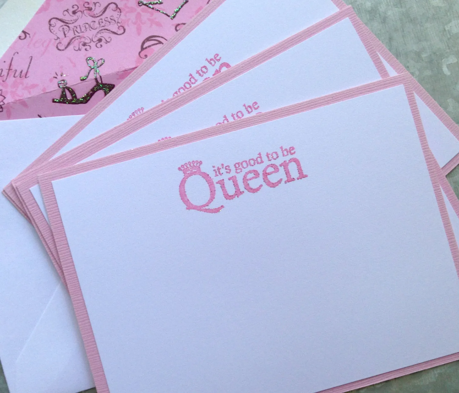 Note Cards for the "Queen",  Personalized Stationery, Handmade Note Cards, Set of 8