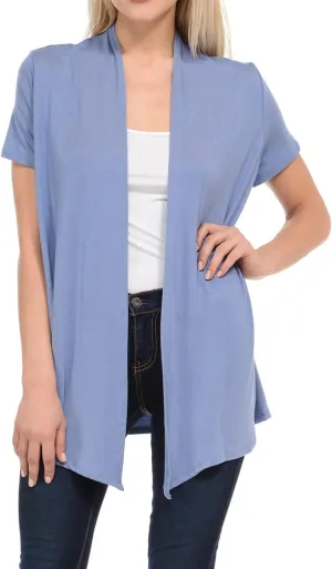 Pastel by Vivienne Women's Short Sleeve Open Front Vest