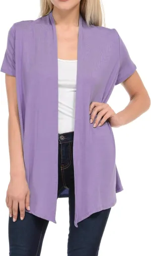 Pastel by Vivienne Women's Short Sleeve Open Front Vest