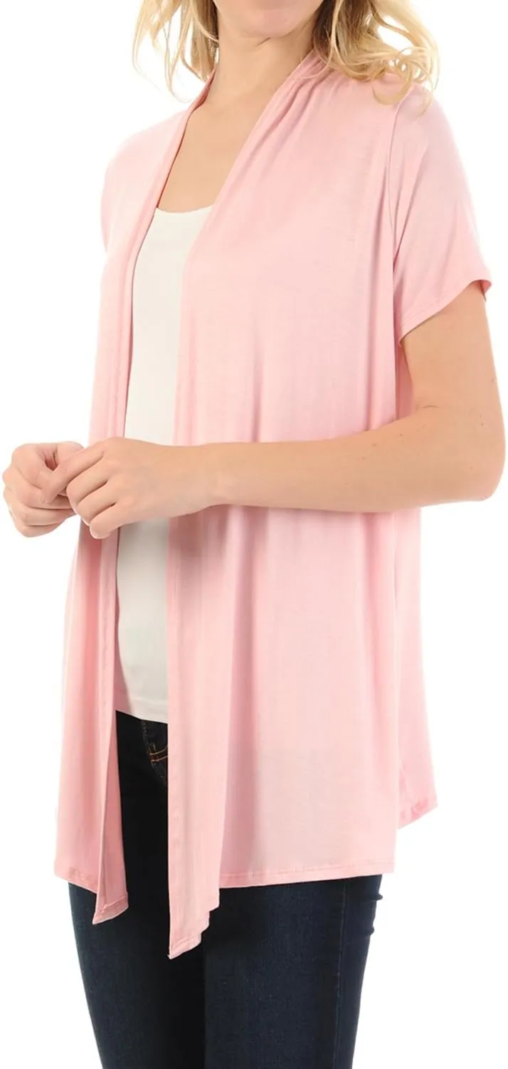 Pastel by Vivienne Women's Short Sleeve Open Front Vest
