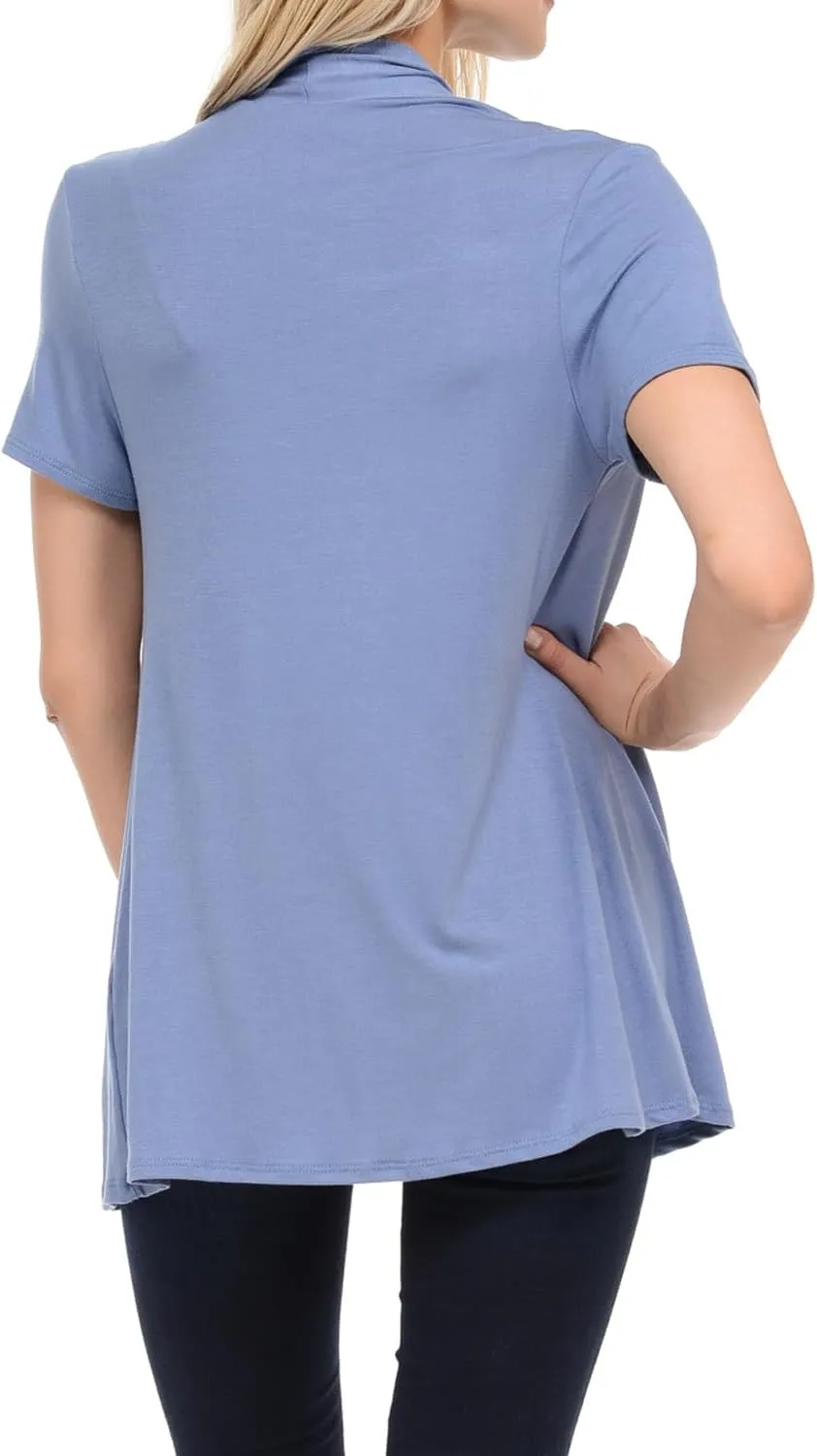 Pastel by Vivienne Women's Short Sleeve Open Front Vest