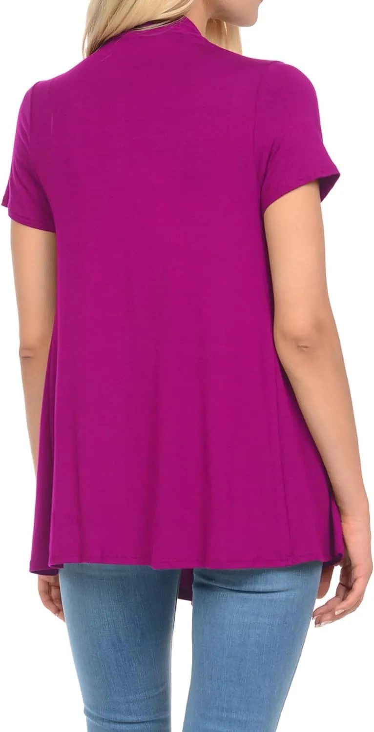Pastel by Vivienne Women's Short Sleeve Open Front Vest