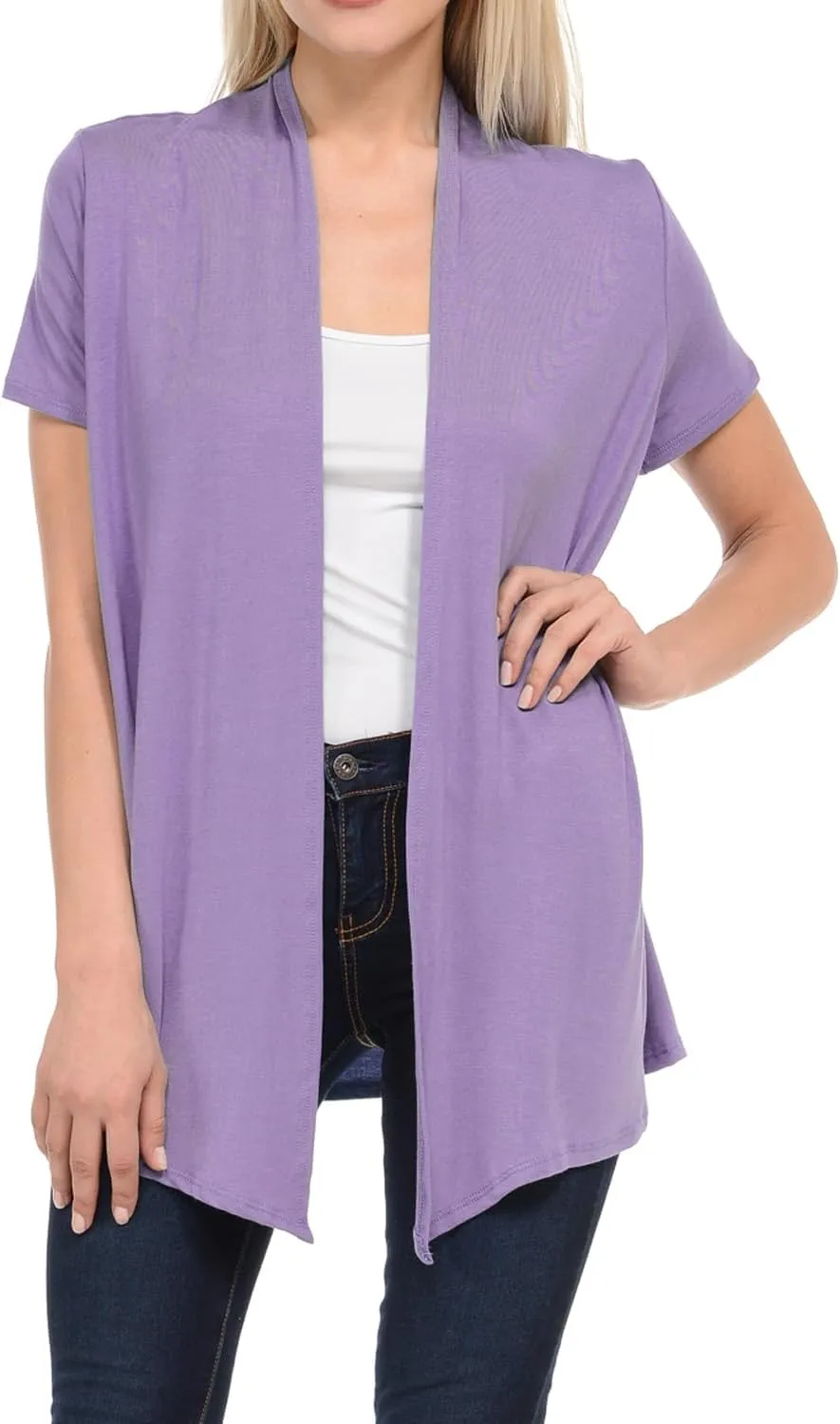 Pastel by Vivienne Women's Short Sleeve Open Front Vest