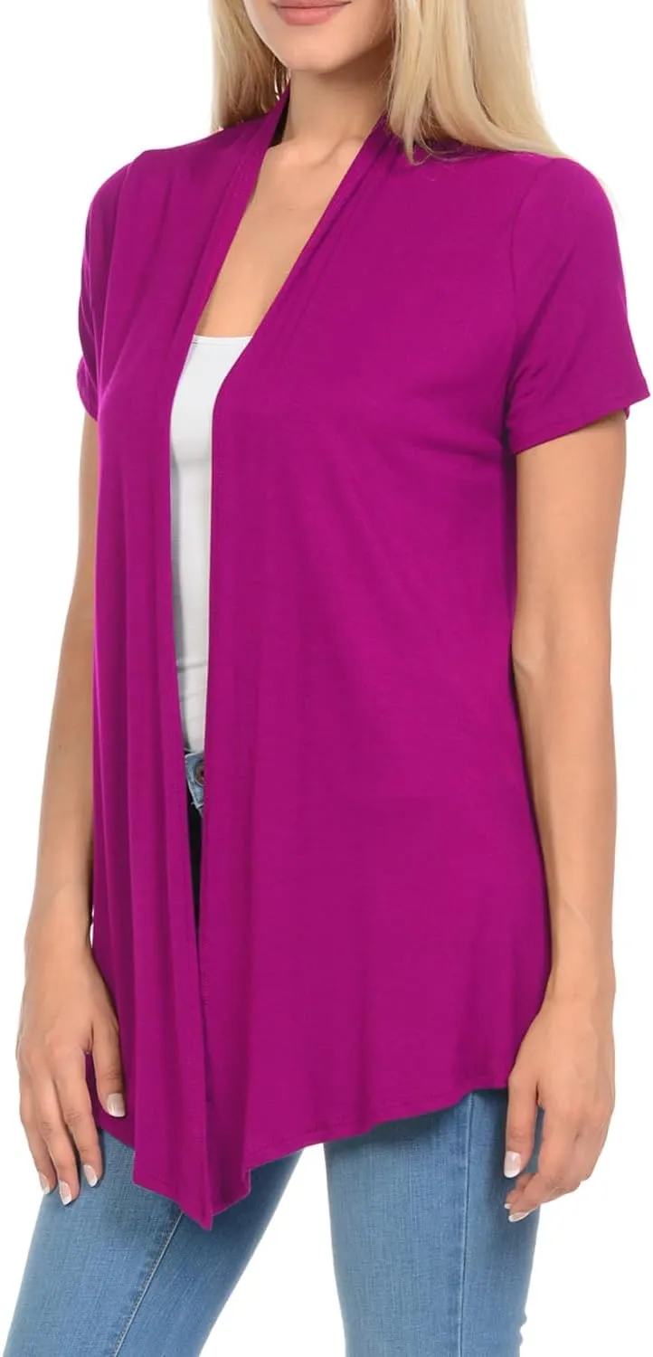Pastel by Vivienne Women's Short Sleeve Open Front Vest